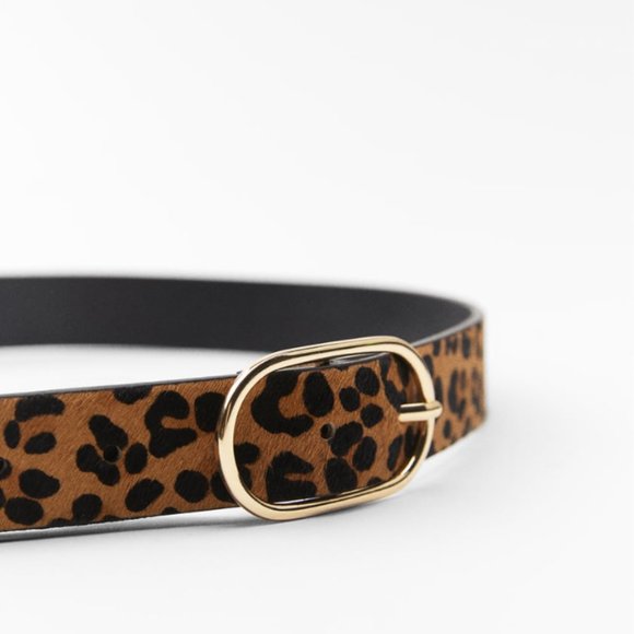 ZARA ANIMAL PRINT 100% LEATHER BELT
